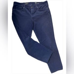 J.Crew Toothpick Corduroy Pants Navy Size 32 Ankle Slim 25” Inseam